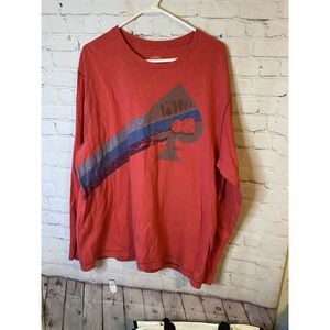 Vintage Sking Shirt Mens XXL Red 1980s Long Sleeve USA CB Sports